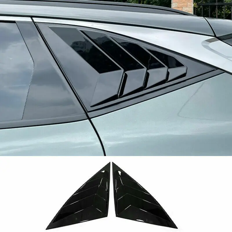 

For Hyundai Tucson 2022 Side Window Louver Shutter Cover Trim Glossy Black 2PCS