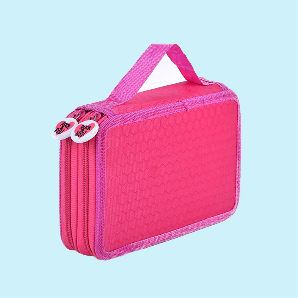 

Pencil Case Stationery Bag Oxford Fabric Colored 32 Various Pens/pencils Slots Watercolor Rosy