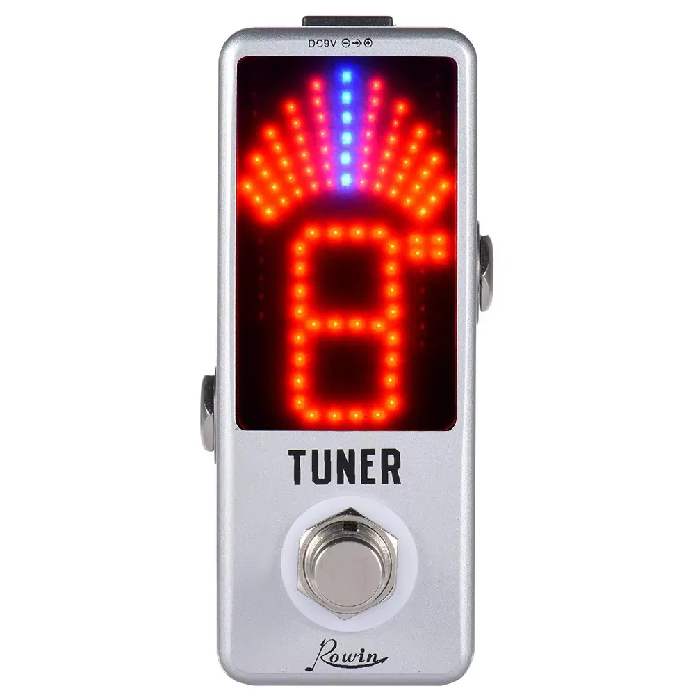 Rowin LT-910 Mini Gitaar Tuner Pedal Hoge Precisie LED Chromatische Tuning Pedal Snelle en Nauwkeurige Tuning Bypass Compacte Stompbox