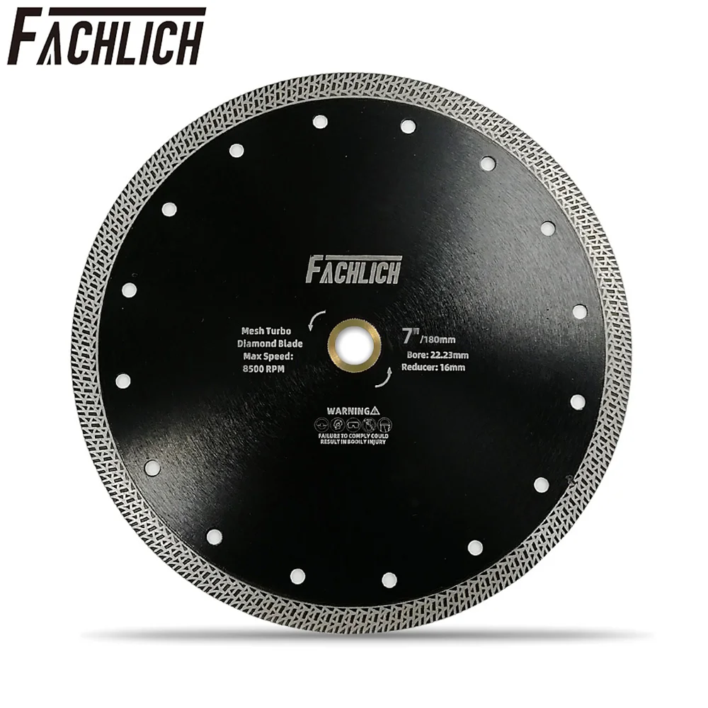 

FACHLICH 1/2/5 шт., диаметр 180 мм, сетчатый турбоотрезной диск, мрамор, гранит, камень, резак для фарфоровой плитки, угловая шлифовальная машина, пильное полотно, режущая пластина