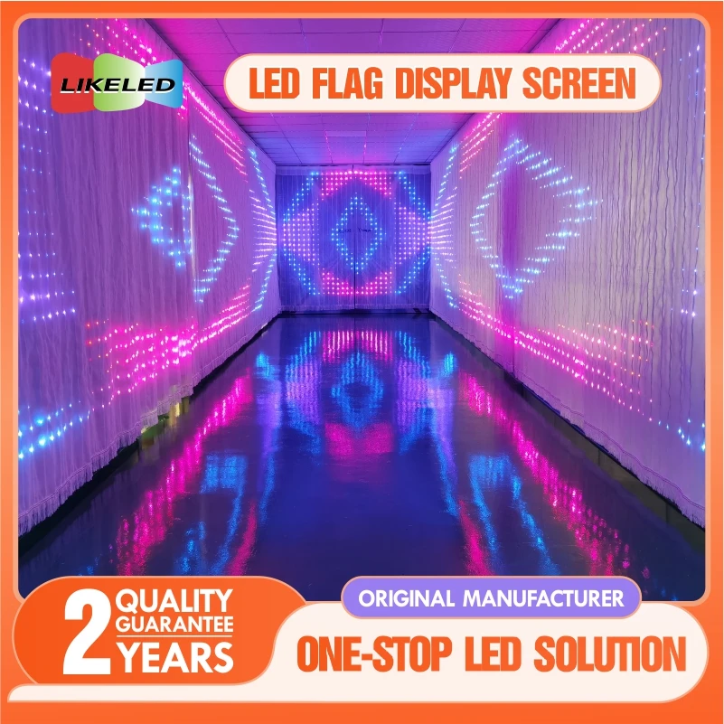 P1.2/P1.5 Drone Show Flying LED Mesh Transparent Film Display Screen Foldable LED Magic Carpet Screen Hologram Flying Display view 3