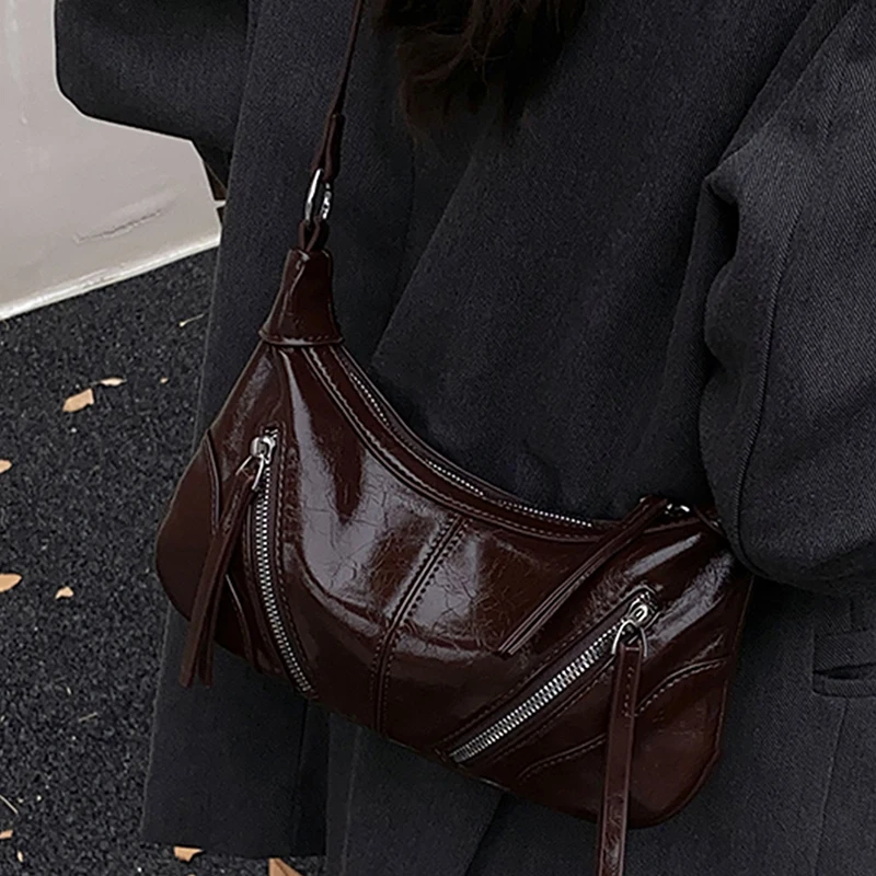 

Модная изысканная однотонная сумка, высококачественные универсальные повседневные сумки на плечо, женская нишевая сумка через плечо