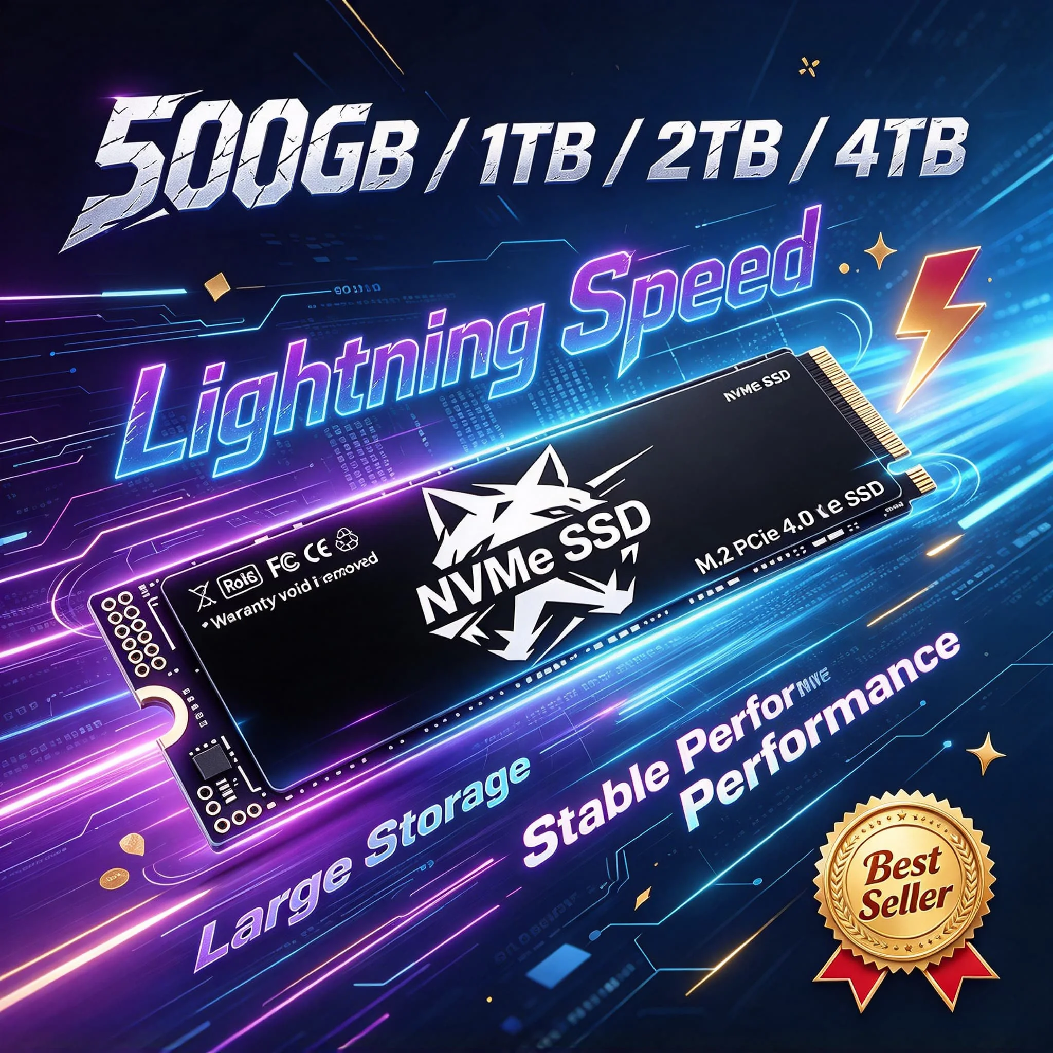 New High Speed HS M.2 NVMe PCIe Gen4 Internal Solid State Drive SSD 500GB 1TB 2TB 4TB for Gaming Office PC Laptop High Performan