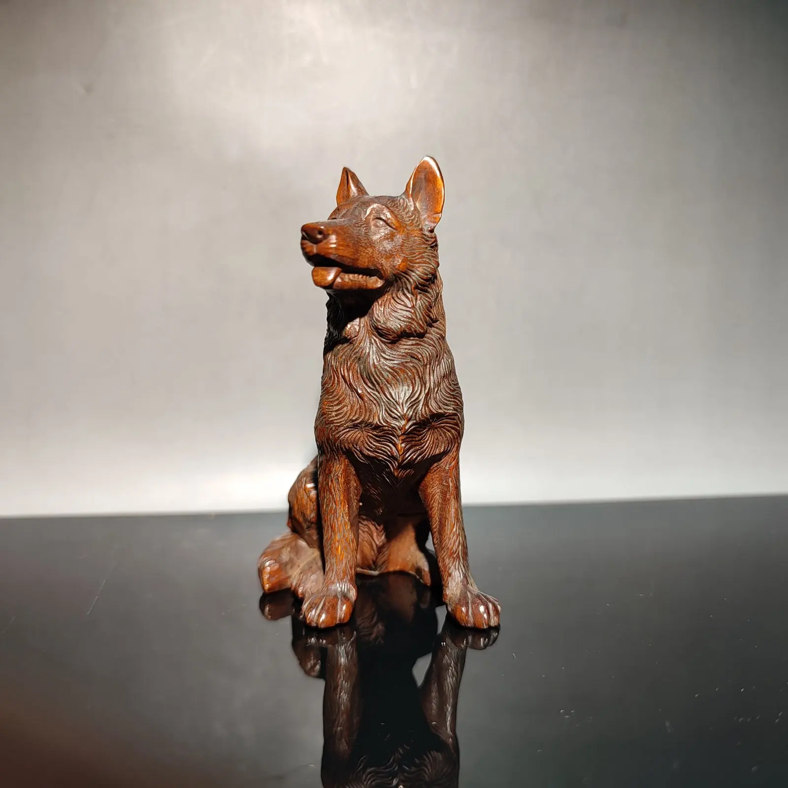 Wood Carving Foo Dog Statue Lovely Home Decor Ornaments Chesapeake Bay Retriever decorative sculpture home decor