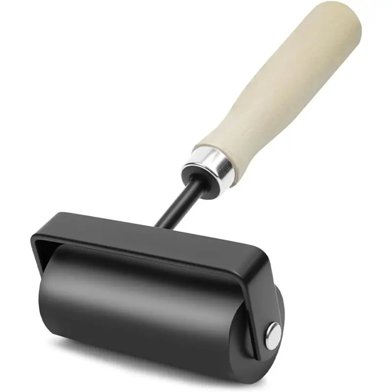 MLGB-For Ink, Paint Forcing Tool- Brayer Rollers For Crafting, Wooden Handle Durable-Rubber Glue Roller For Printmaking C