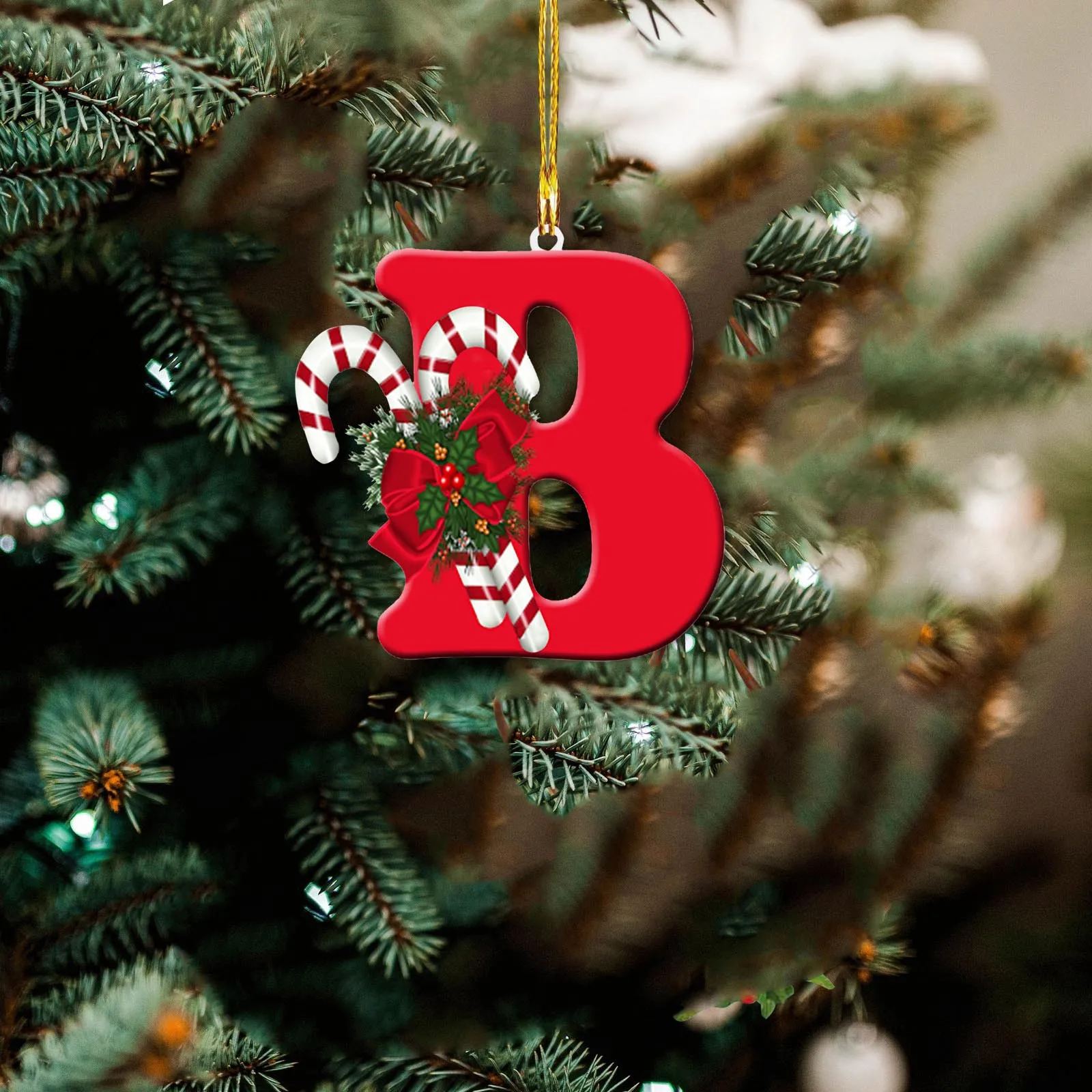 2024 New Christmas Tree Ornament Accessories Christmas Pendant Acrylic 26 Letter Pendant Hanging Funny and Creative Pendant