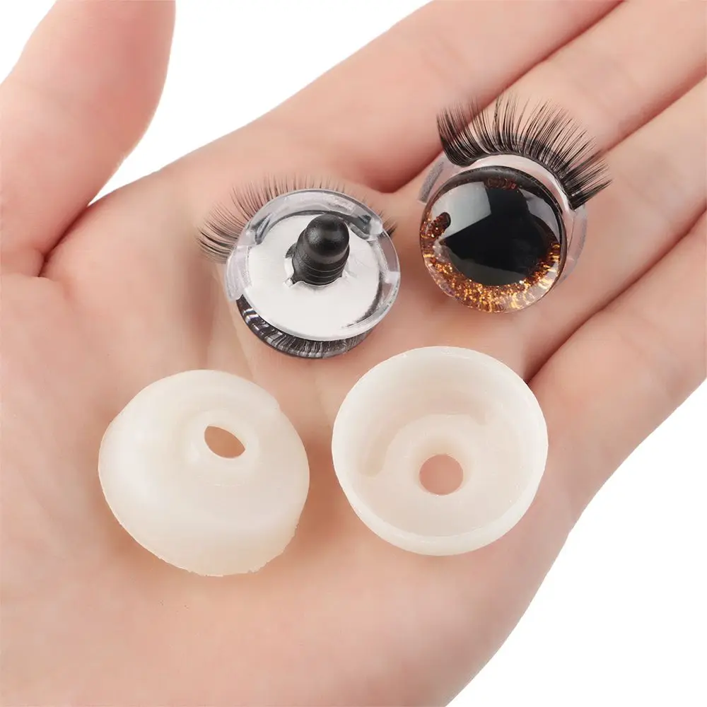DIY Handmade 20mm 3D Eyes Safety Eyes with Eyelashes-Flashing Eyes For Amigurumi Crochet Stuffed Animal Doll Accessories
