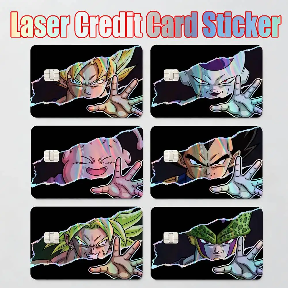 Poster DRAGON BALL Son Goku Vegeta Super Saiyan Laser Reflective Card Skin Sticker For Debit Credit Card