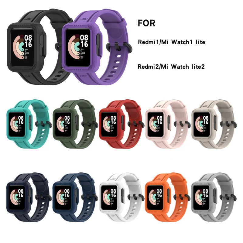 Silicone WatchBand For Redmi Watch 2 lite Strap Horloge2 Wristbands Bracelet For Xiaomi MI watch lite Watchband WristBand + Case