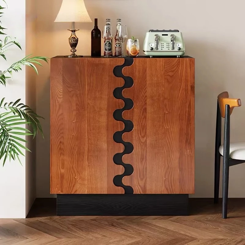 xj-Unique Design Solid Wood Storage Cabinet Vintage Style High-Capacity Storage Sideboard Home Sofa Corner Cabinet~