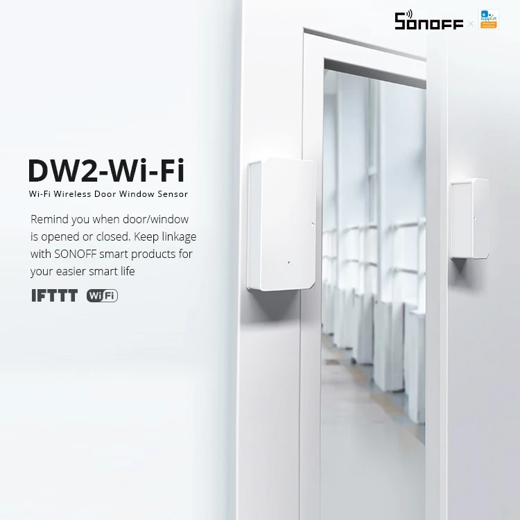 Sonoff DW2 wifiワイヤレスドア窓センサースマートホームセキュリティシステムホームキット検出器ewelink経由アプリ通知アラート