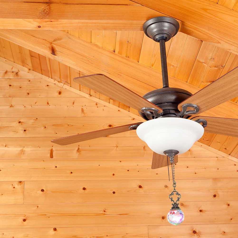 

2Pcs Ceiling Fan Pull Chains Crystal Elegant Decoration Pull Chain Extension for Ceiling Light Fan Diamond Extender Beaded Ball