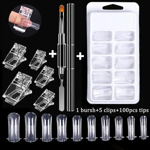 Komplette Acryl -Set -Nagel -Tipps, gefälschter Finger, polnisches Gel UV, Schnellspitzenfalt -Nägel, Manikürewerkzeuge, DIY -Werkzeugkit von Nagelkunst, 100 Stück pro Box 12 Hauptverkäufe scharfen Nagel - №12