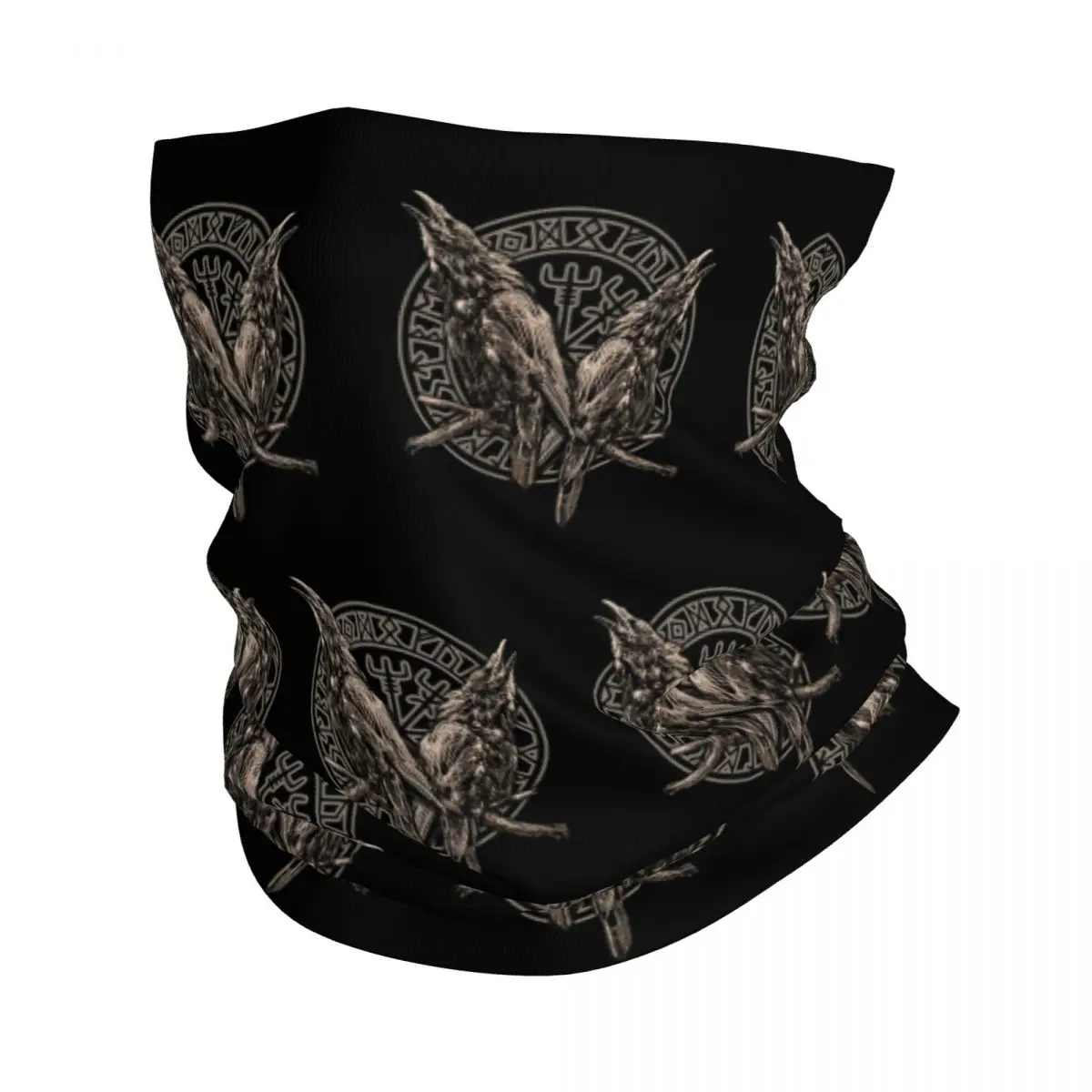 Бандана Vikings Rise Hugin And Munin Rune Vegvisir, круглая ворона с V-образным вырезом, бандана на шею, Huginn, Балаклава, шарф, шарф для езды на велосипеде и бега