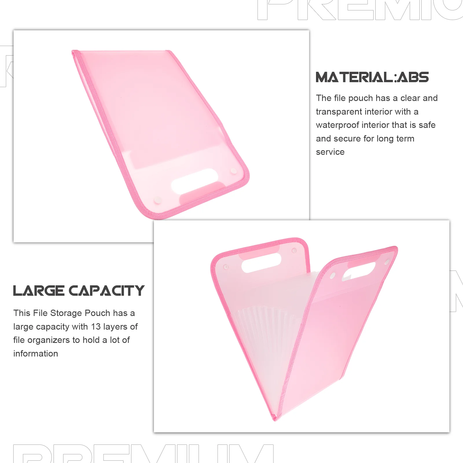 File Holder Portable Organizer Expanding Folders Paper Storage Bag Abs Sorting Multi-layer