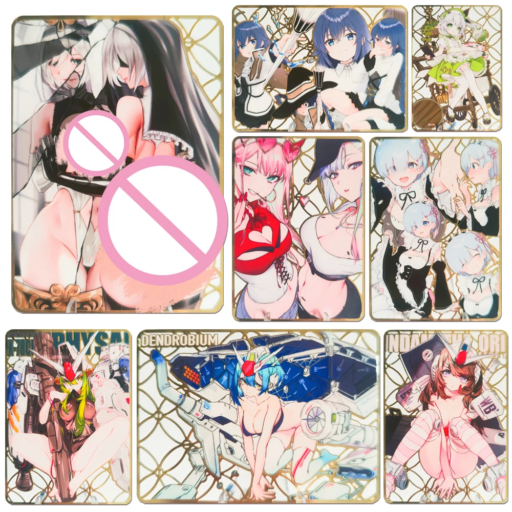 

История богини DIY самодельная металлическая ажурная открытка Киберпанк Нейл Люси Рокки Нахида Рем Коллекционная карта Аниме Праздничные подарки