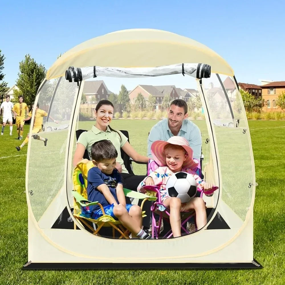 Sports tent with detachable roof for instant pop-up shelter, windproof and rainproof tent, capable of accommodating 1-6 people