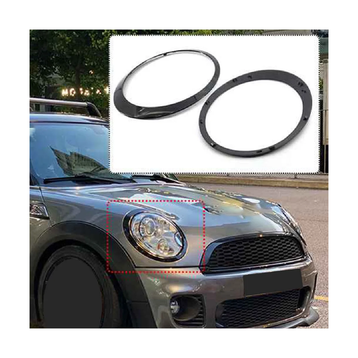 Cadre lumineux de sauna droit de voiture, anneau de garniture d'éclairage de sauna pour MINI Cooper S R56