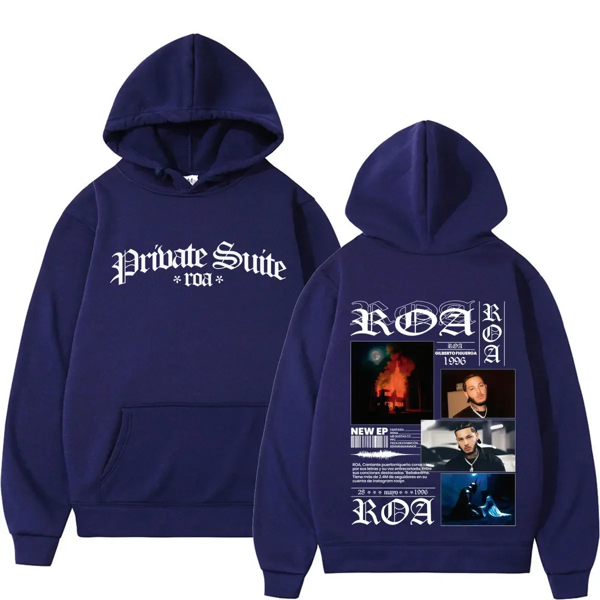 Customization Rapper Roa New Album 2026 Tour Print Print Hoodie Men Women Hip-hop Long Sleeves Vintage Loose Casual Fleece Pullo