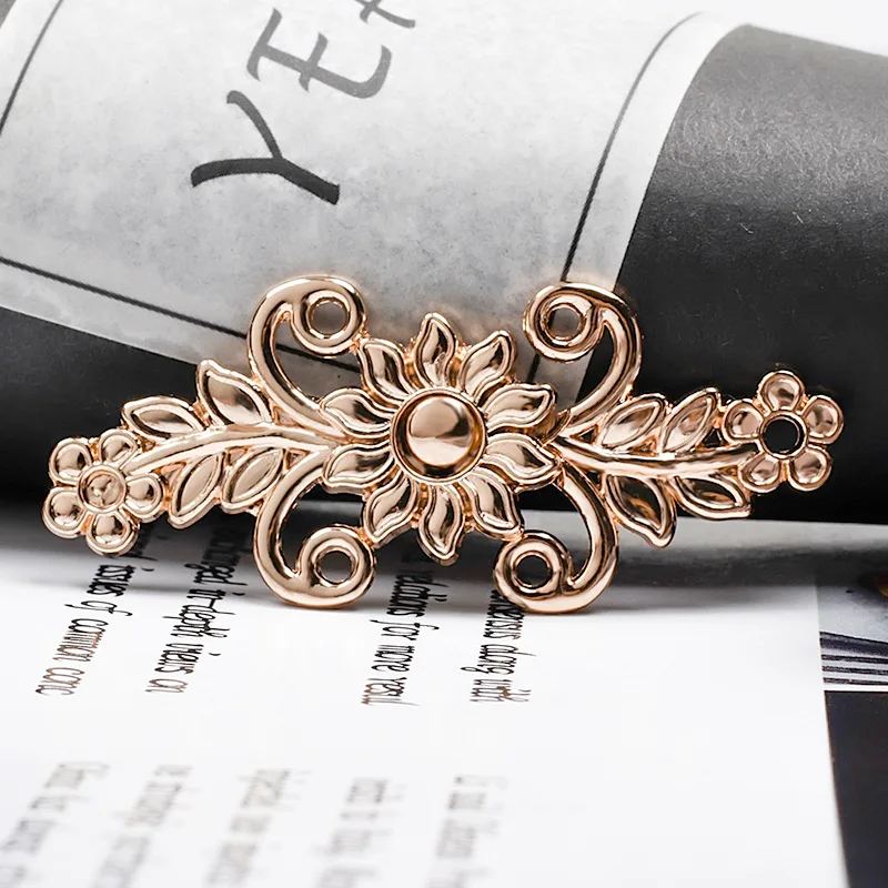 New Snap Button Chinese Cheongsam Dress Coat Metal Retro Flower Decoration Accessory Button