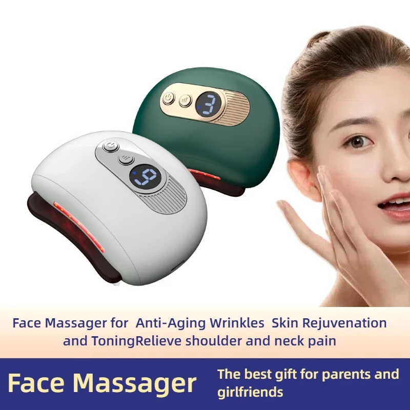 

Facial Tool Bian Stone Gua Shawith Heat and Vibration Face Massager for Anti-Aging Wrinkles Relieve shoulder and neck pain