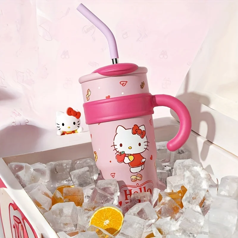 1Pc Hellokitty Thermos Cup, High-Looking Water Cup, 700ml 1200ml, Valentine's Day Gift, Car Cup, Portable Coffee Cup, Large Capacity - view 6