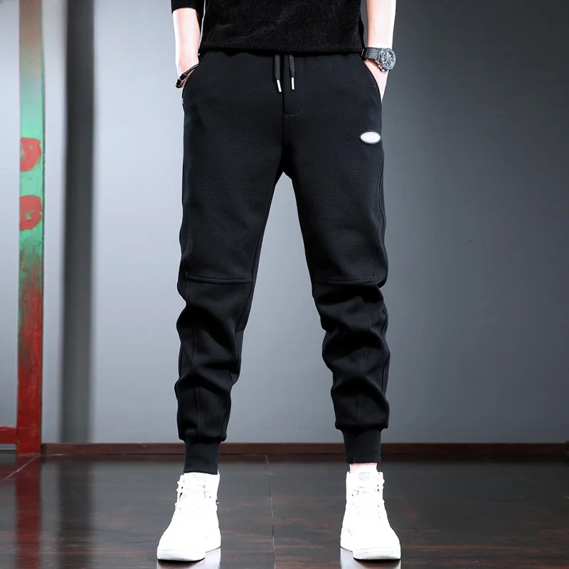 

Мужские повседневные брюки Bla с эластичным поясом, весна 2026, новинка, модные, с манжетами, свободного кроя, молодежные, из хлопка и полиэстера, Ble...