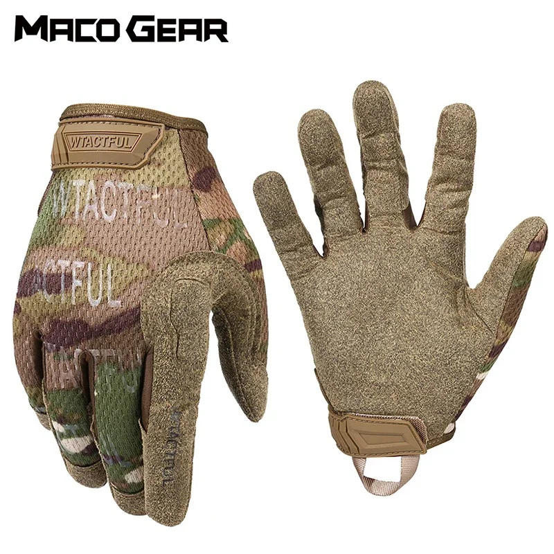 Army Military Tactical Full Finger Gloves Men Airsoft Biking Sports Camping Paintball Cycling Lightweight Camo