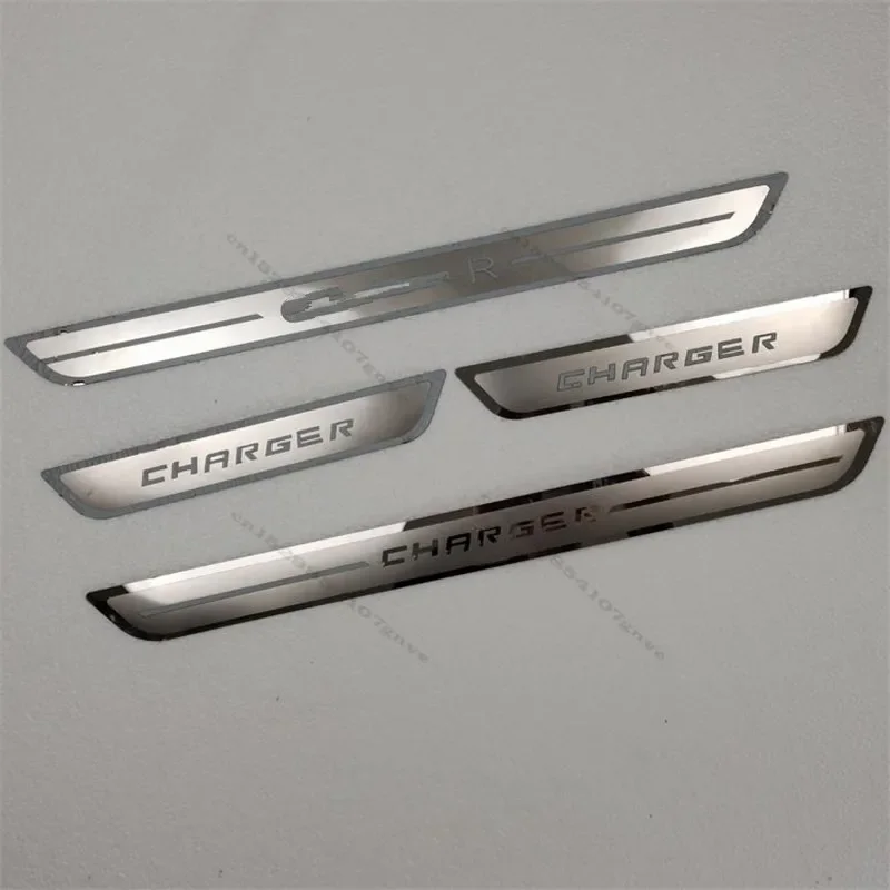 Ultrathin Stainless Steel Door Sill Scuff Plate Articlefor For 2011-2020 2021 DODGE CHARGER Door Sill Protectors Cover