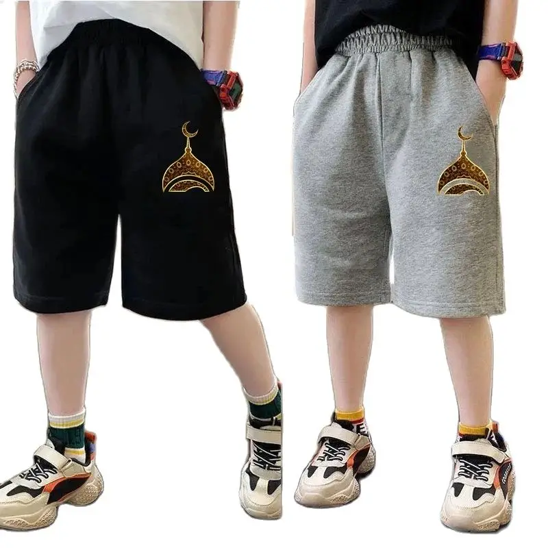 Big Kids Summer Shorts 3-14Years Children Ramadan Casual Cotton Toddler Boy Pants Gray School Student Boys Short Sweatpants