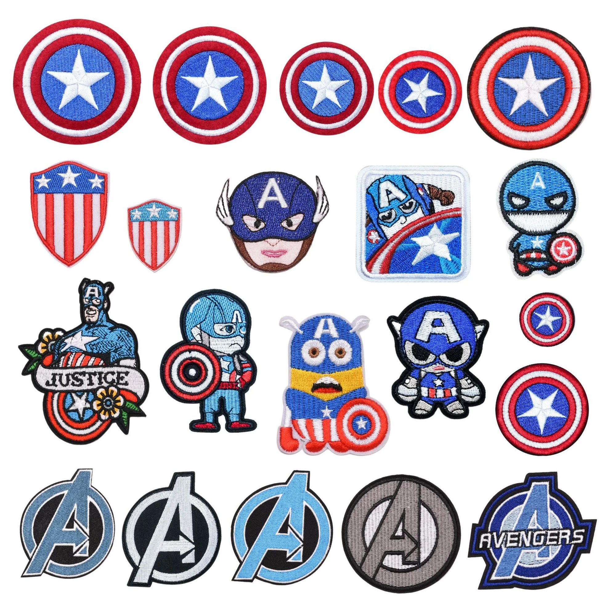 

Cartoon Superheroes Captain America Anime ironing Embroidery Patches for sew Clothes Jackets Decor jeans Applique