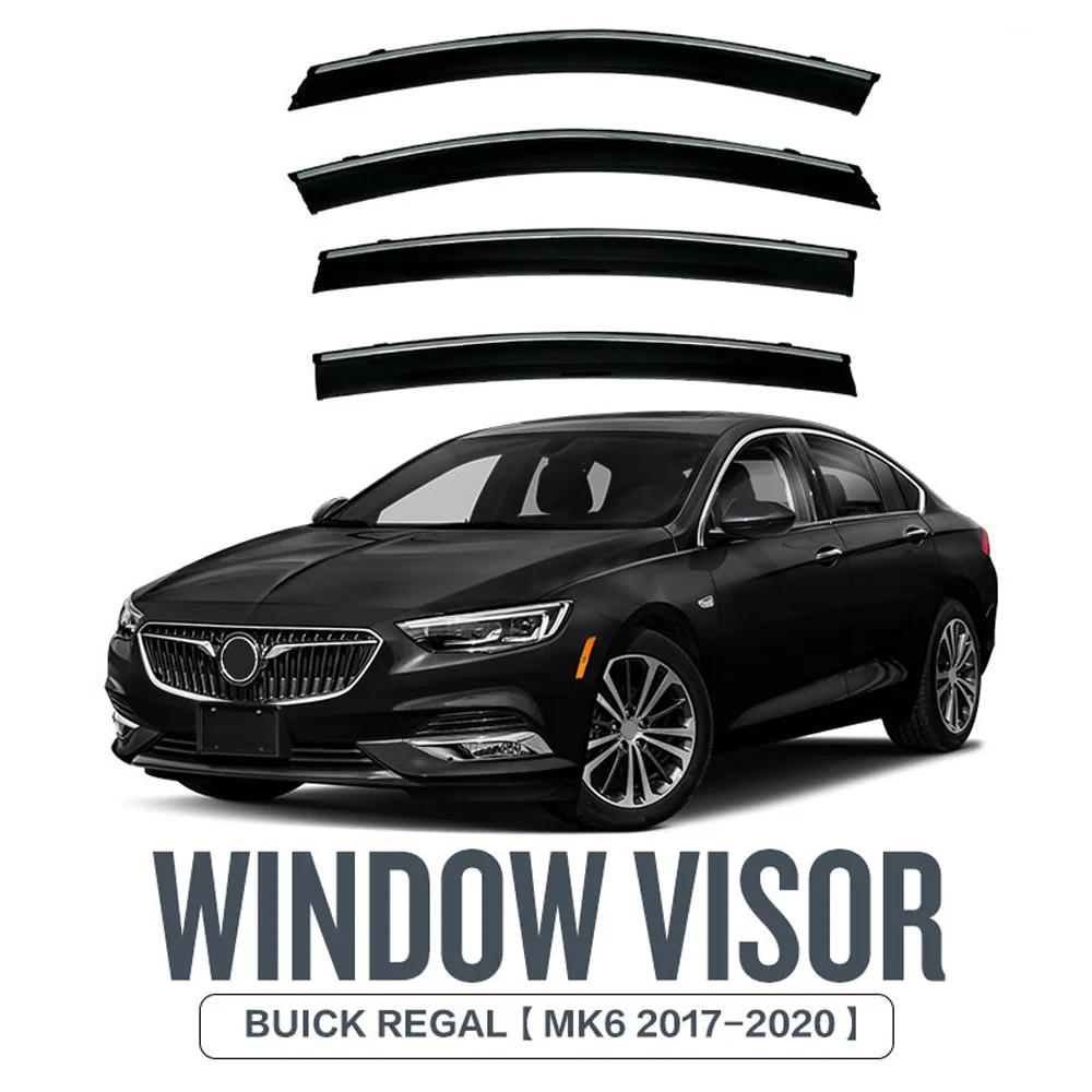 

Chrome Strips Rain Guards for BUICK REGAL 2018-2021 Window Visor Wind Deflectors Door Visor Vent Shades Ventvisor