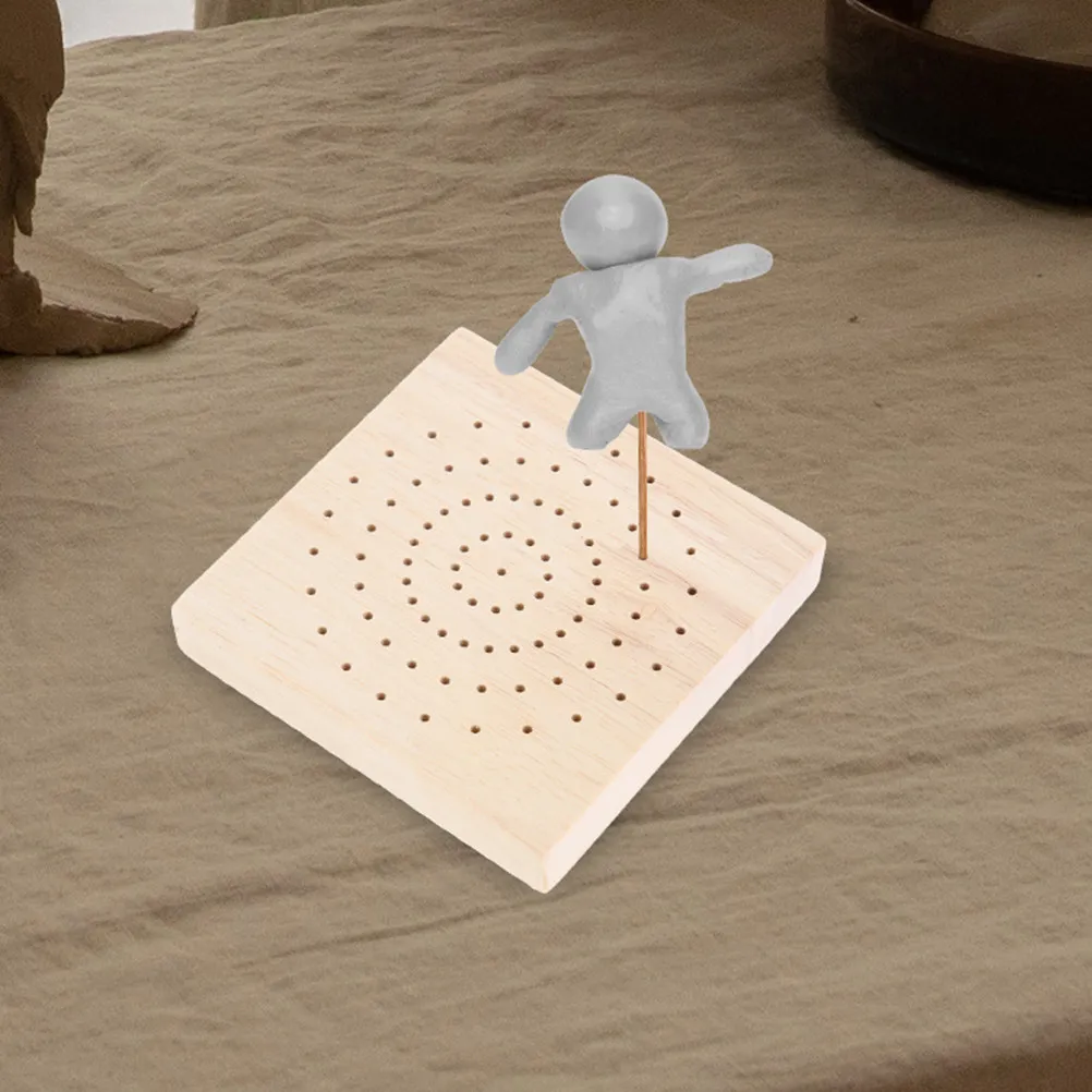 

1Set Wooden Insert Board Pottery Clay Base Stand Display Shelf Clay Figure Drying Rack Sculpture Organizer Base for Home