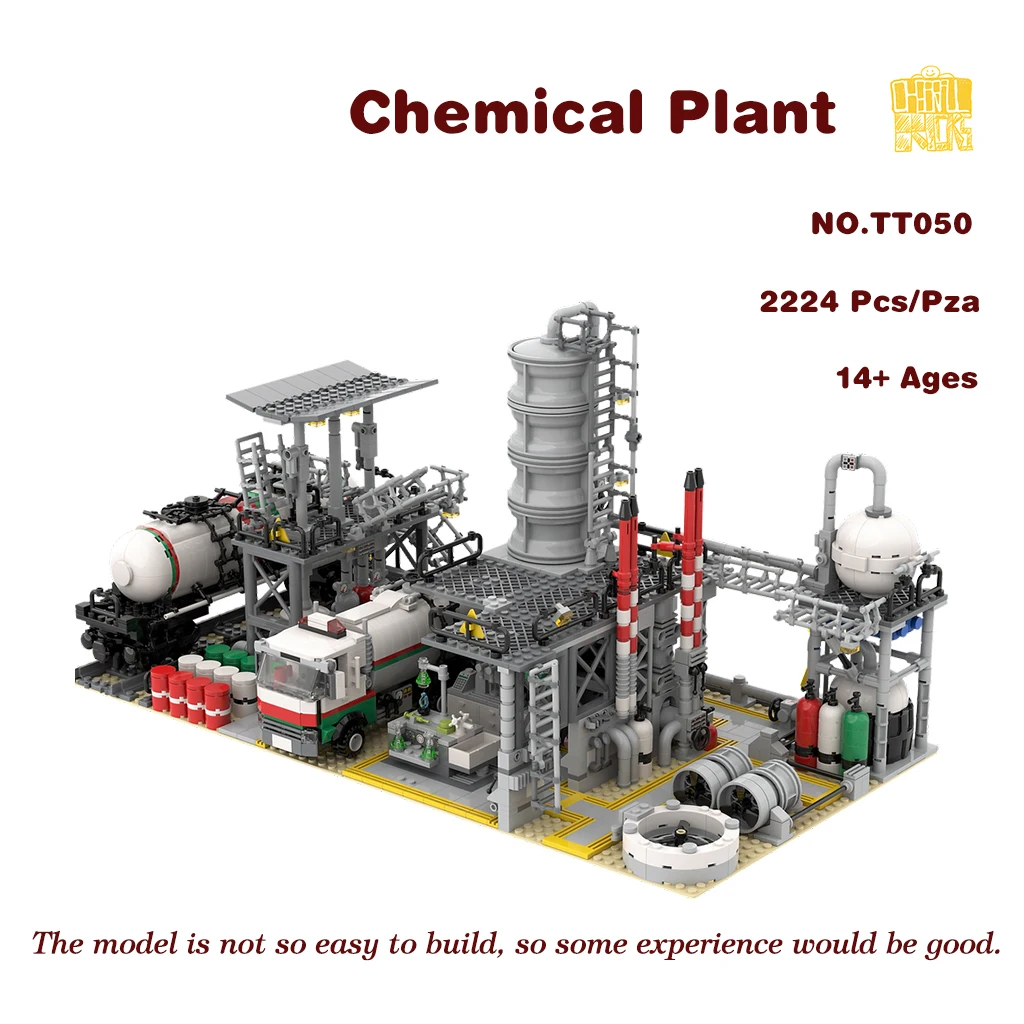 MOC TT050 Chemical Plant Model With PDF Drawings Building Blocks Bricks Kids DIY Toys Birthday Christmas Gifts