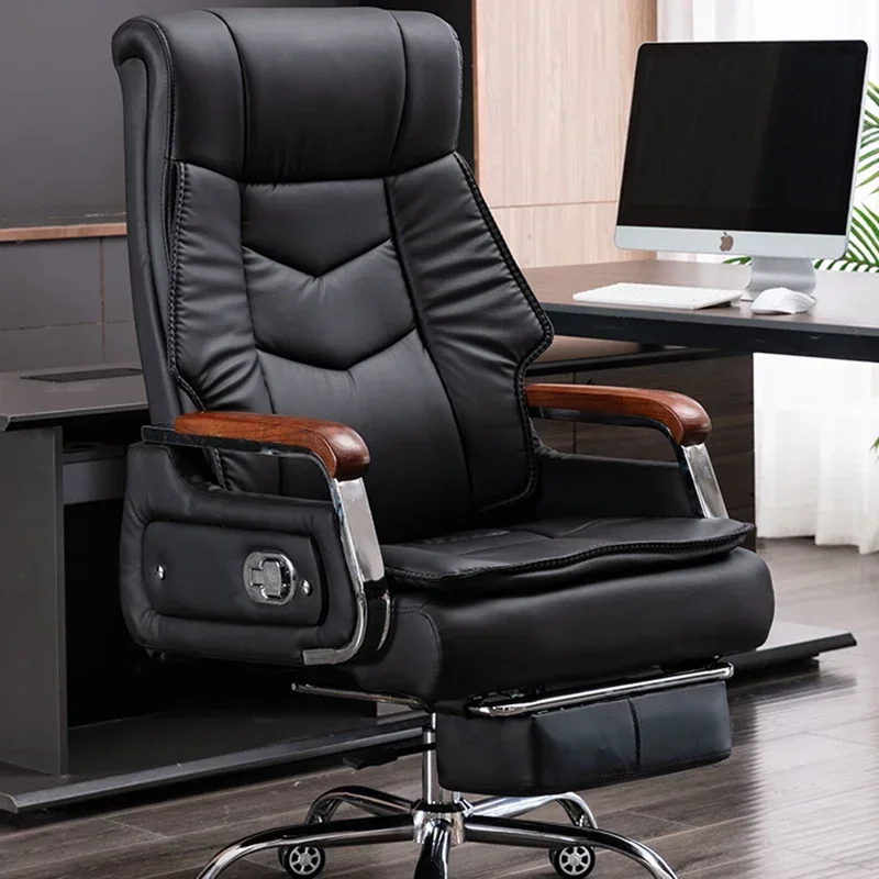 

Lazy Nordic Rolling Chair Designer Acrylic Reclining Leather Office Chair Salon Designer Mobile Silla Ergonomica Furnitur