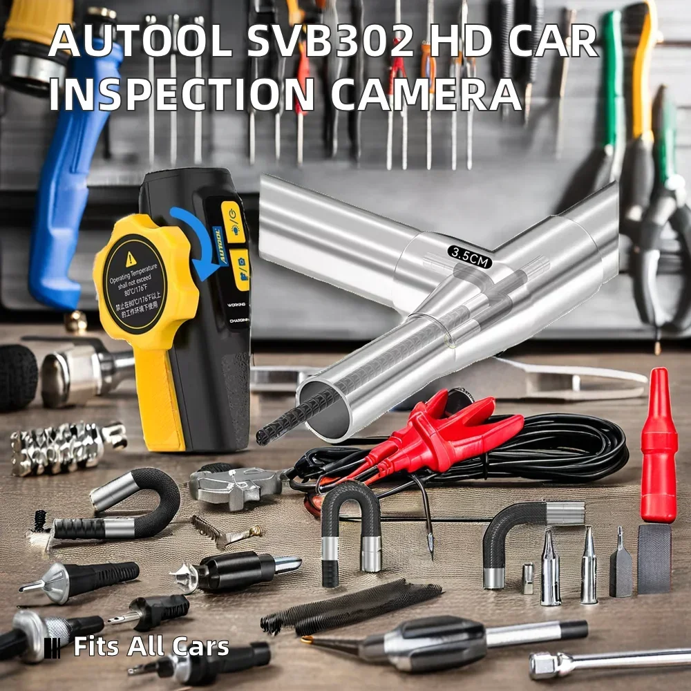 AUTOOL SVB302 HD 1080P Smart Car Body and Engine Borescope Equipment Vehicle Inspection Device with 3-Year Warranty
