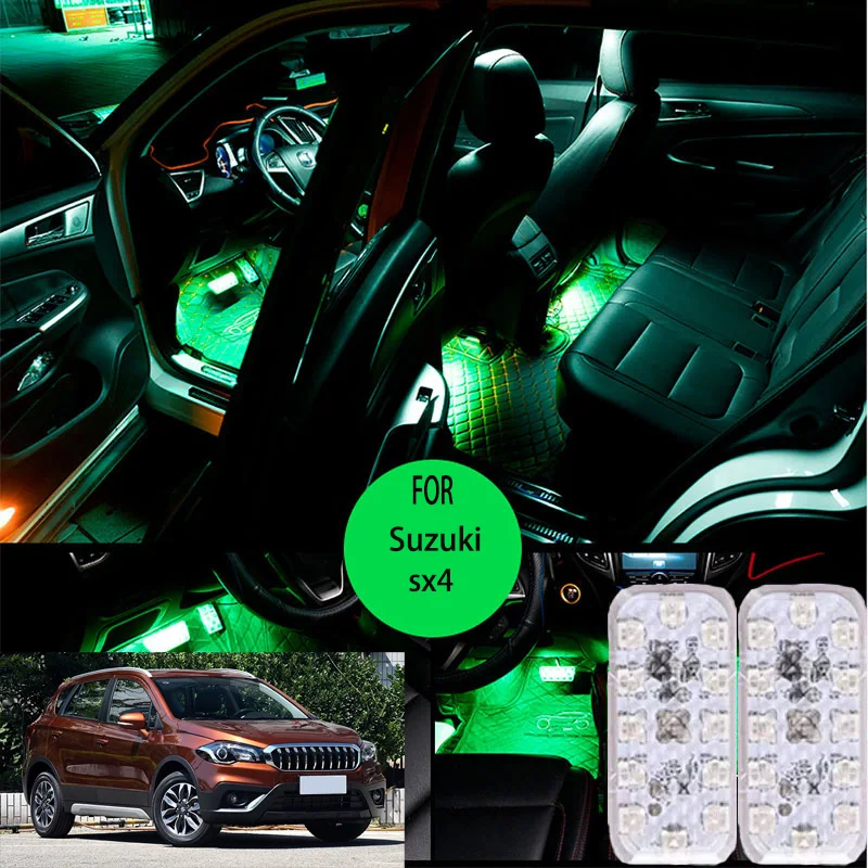 FOR Suzuki sx4 LED Car Interior Ambient Foot Light Atmosphere Decorative Lamps Party decoration lights Neon strips