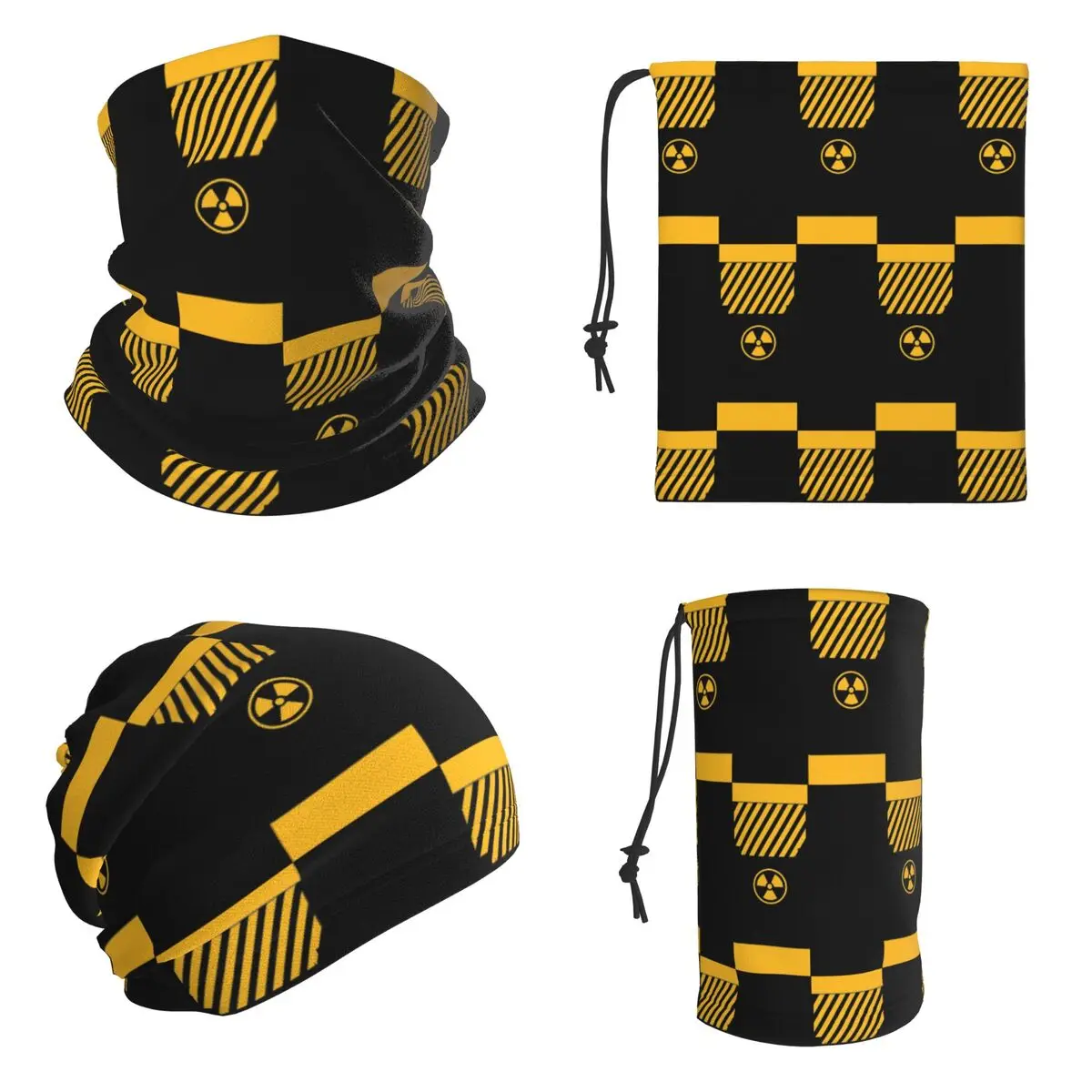 Yellow Radioactive Bandana Neck Cover Printed Wrap Mask Scarf Multifunction Balaclava For Men Women Adult Breathable