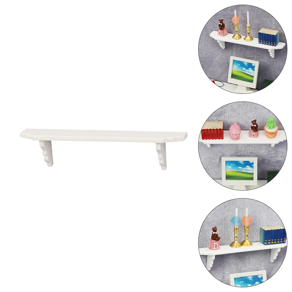 Mini portaoggetti bianco Accessori per mobili per casa delle bambole Scaffale in miniatura da tavolo Simpatico organizer in legno per camera da letto per bambini