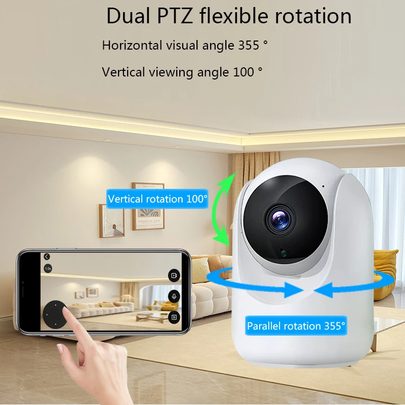 Tuya-Caméra de permission Intérieure IP Wifi 4MP, Sans Fil, Moniteur pour Bébé, Audio Bidirectionnel, Vision Nocturne, CCTV pour Maison Intelligente
