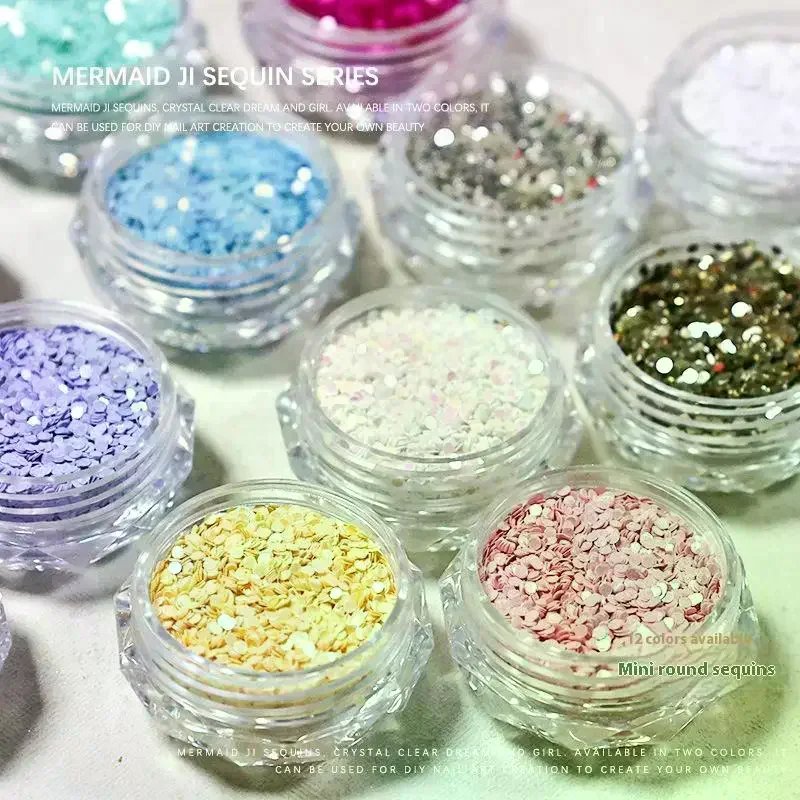 /JCS/Mini Sparkling Nail Glitter Sparkling Circular Nail Decoration Nail Salon Design Cute Accessories DIY Nail Art Design 1mm