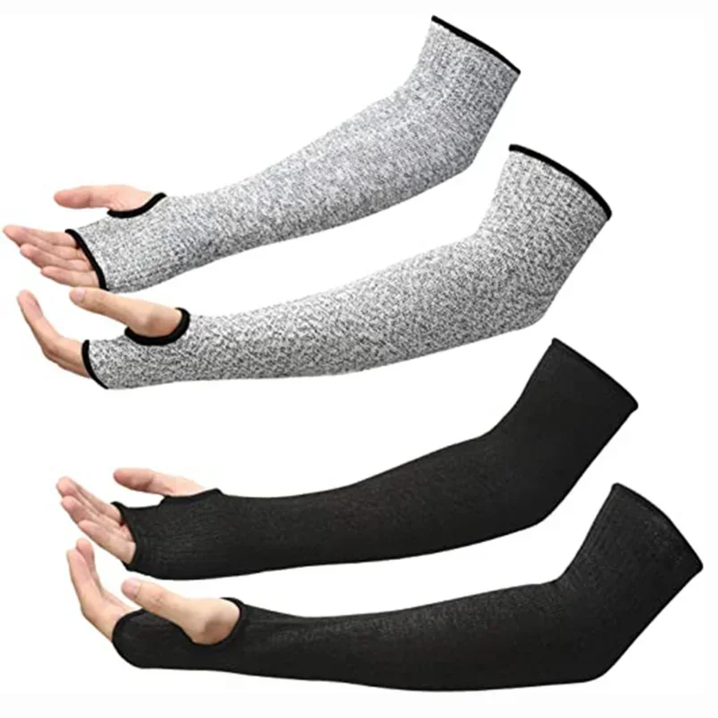 Black/Gray Straight Tube Anti Cutting Arm Guard Wear-Resistant And Anti Cutting Level 5 Arm Sleeve Glass Repair Wrist Guard
