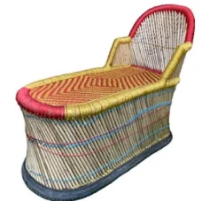Premium Eco-friendly Bamboo Look Foldable Sun Lounger Swimming Poolside Beach Bed Chair Relaxing Spa Massage Resort Garden