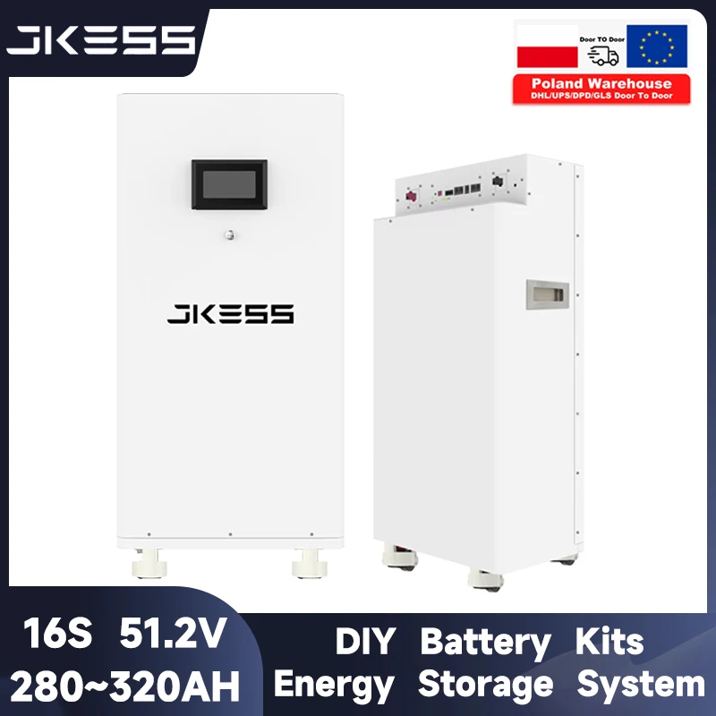 JKESS Batteriebox-Sets DIY V19 PB2A16S20P BMS LifePo4 48V 280AH 320AH 15KWH Batterie-Kits Powerbank