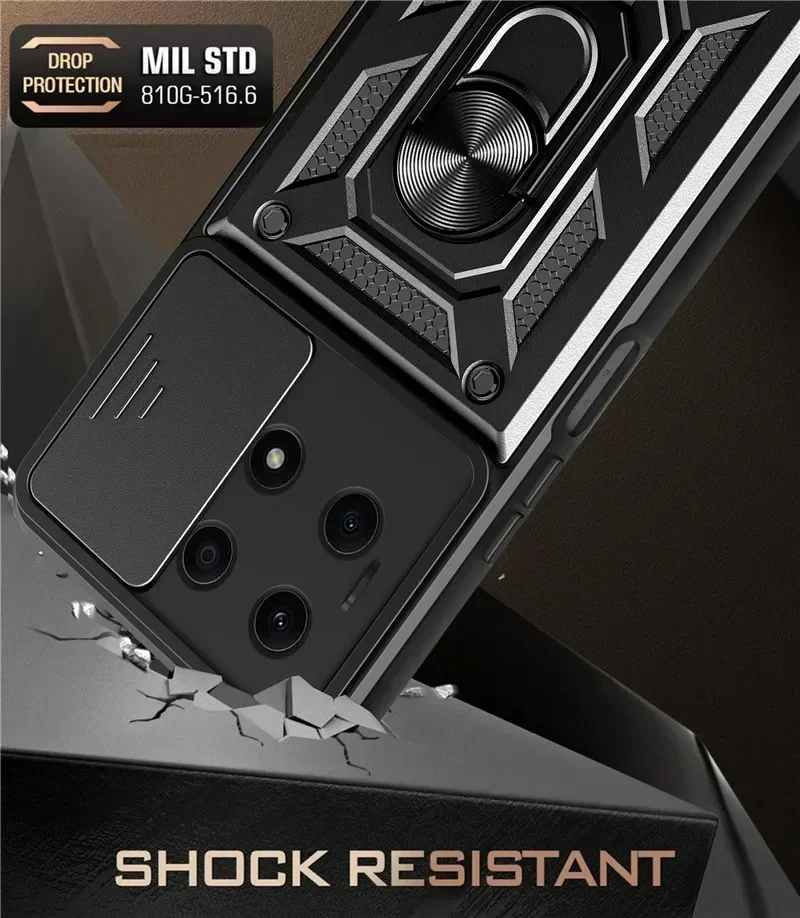 For Huawei Honor X8A 4G Case Shockproof Armor Magnetic Holder Ring Phone Cases For Honor X8A Slide Camera Protect Back Cover