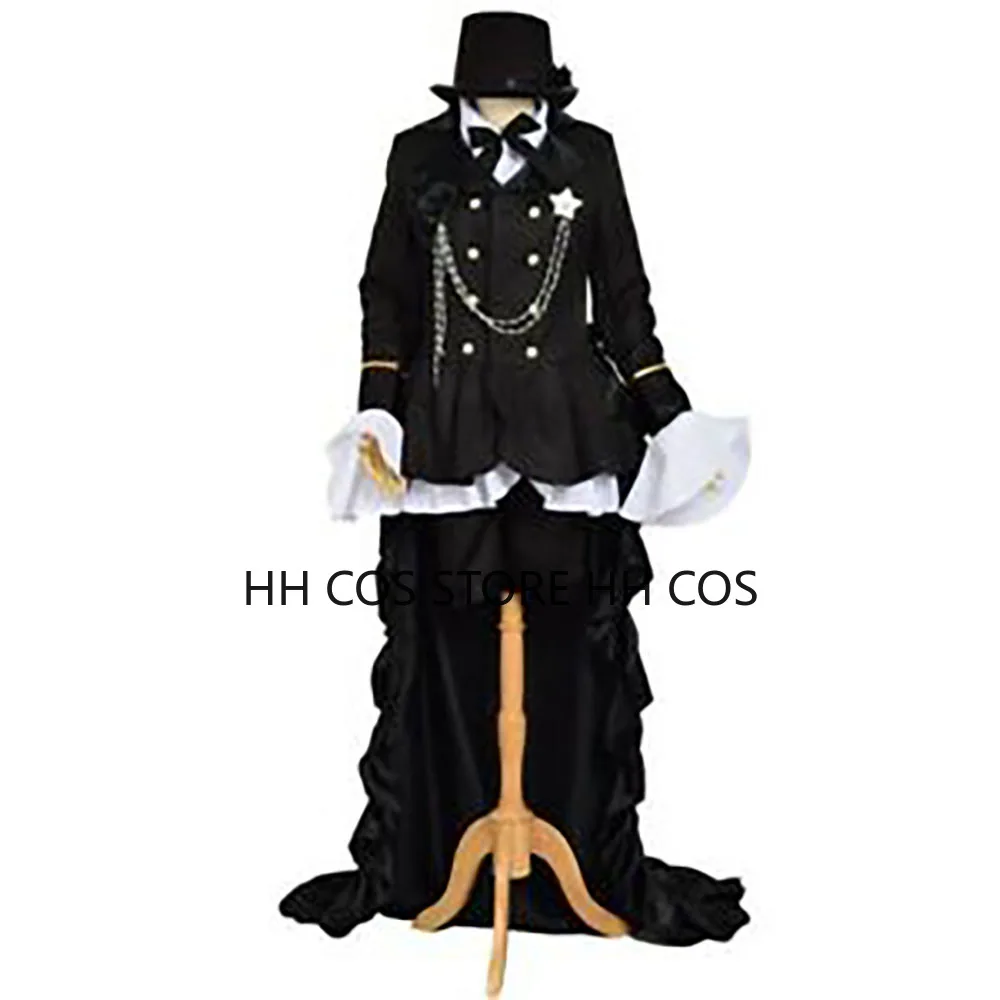 

Japanese Anime Cosplay Costume Ciel Phantomhive Cos Halloween Party Tuxedo Dress Man Woman Kuroshitsuji