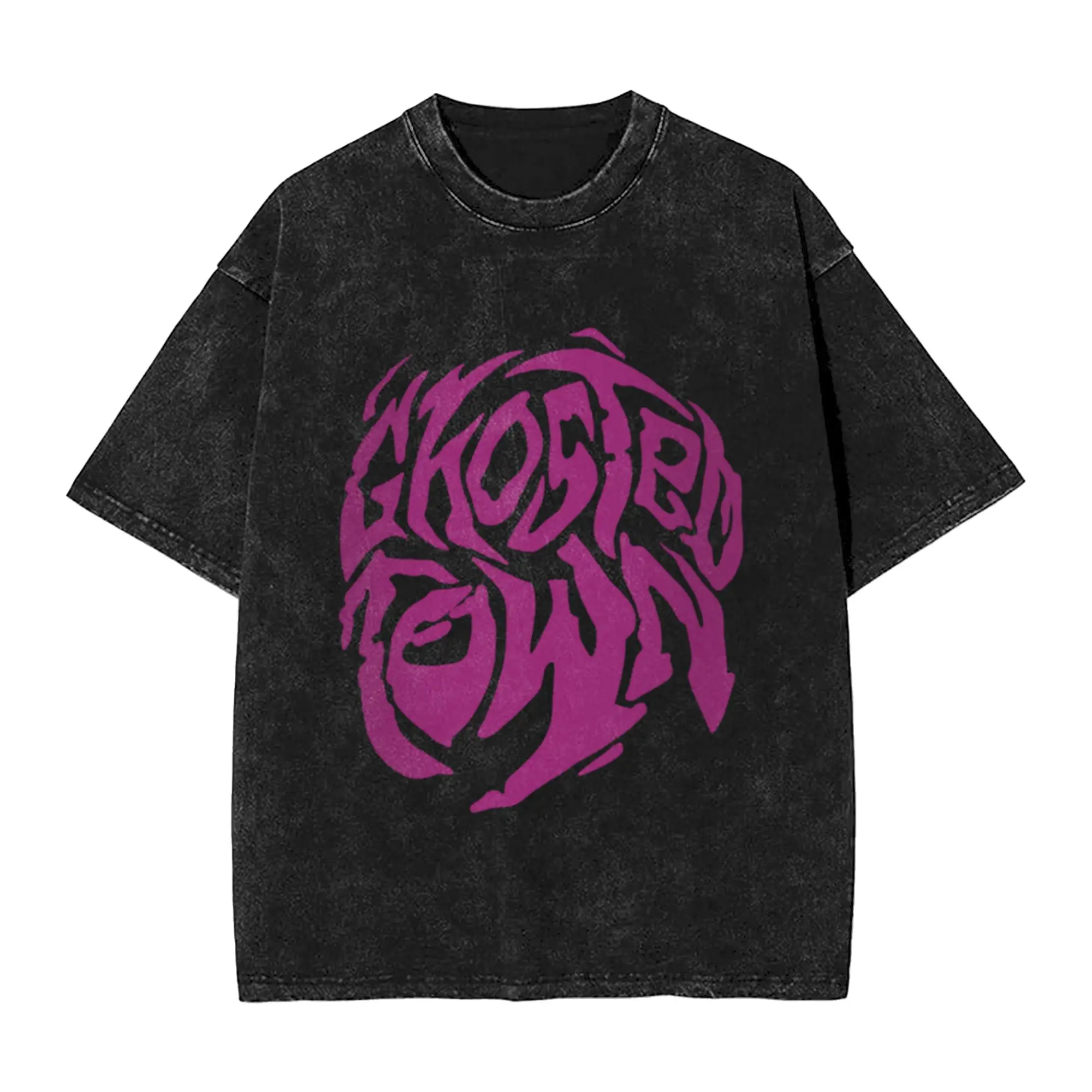 Ghosted Town Classic Chic A Washed T Shirt Men's Women's Oversized Cotton Tees Tops