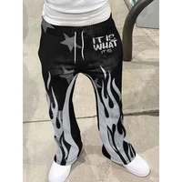 26 Summer Men's Casual Street Style Trendy Cross Print Fashionable Slightly Color-Block Design Sweatpants Pants For Adults/Kids 2