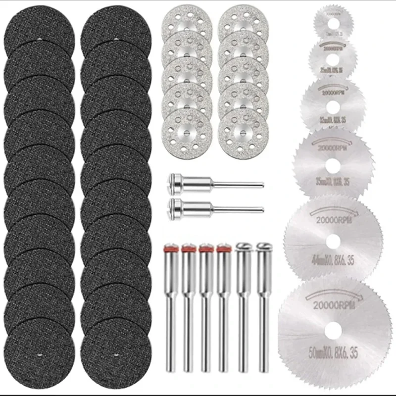Juego de 5-60 Discos de Corte de Diamante para Metal, Hojas de Sierra HSS, Herramienta de Corte para Dremel, Cortador de Metal, Herramientas Eléctricas Manuales, 22-50mm