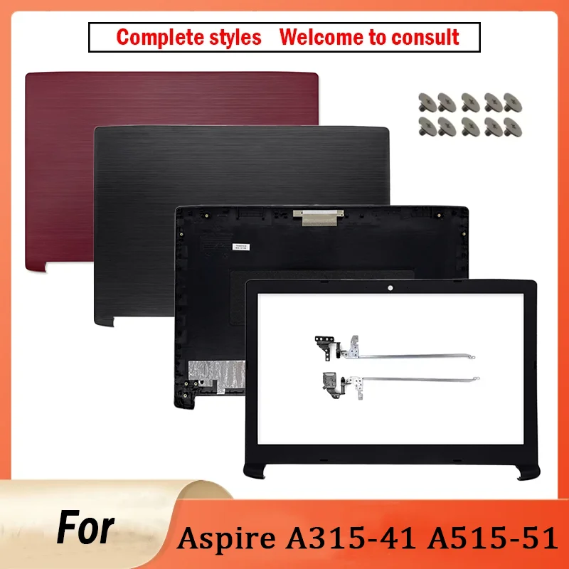 

Новинка для Aspire A515-51 A315-41 A315-53 A315-53G A515-51G задняя крышка ЖК-дисплея ноутбука/петли ЖК-дисплея/передняя панель цвет черный AM28Z000100